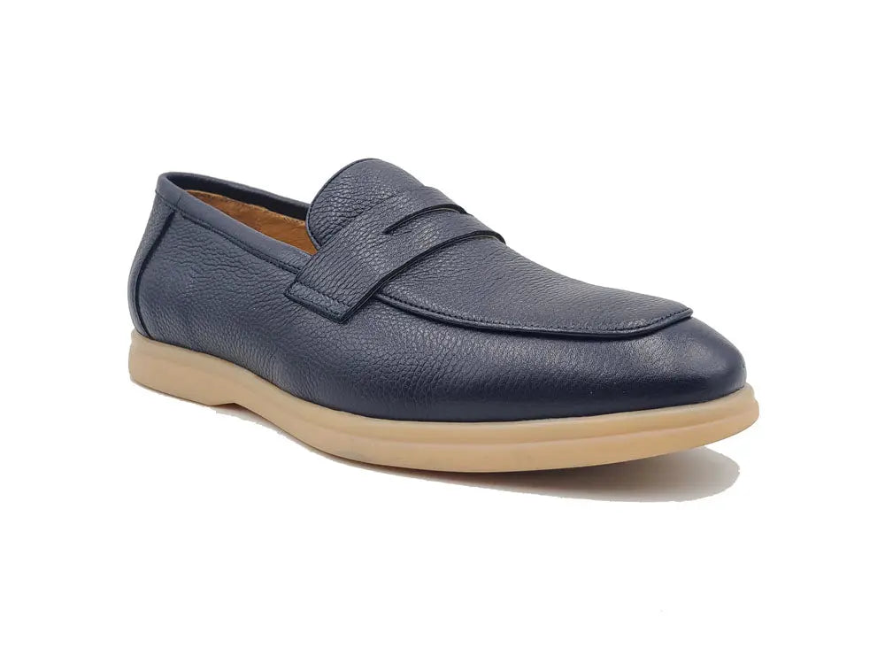 Tumble Calfskin Penny Loafer Carrucci