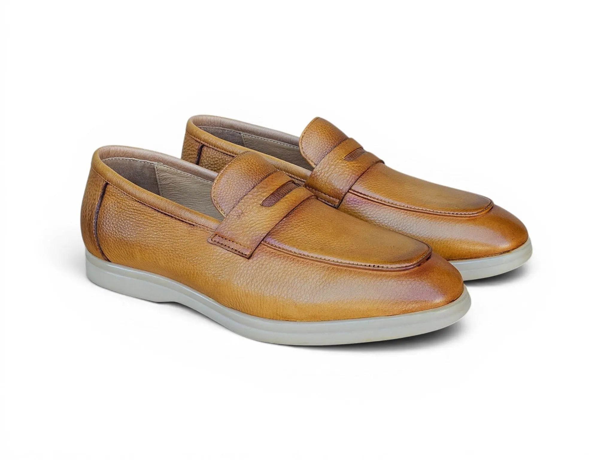 Tumble Calfskin Penny Loafer Carrucci