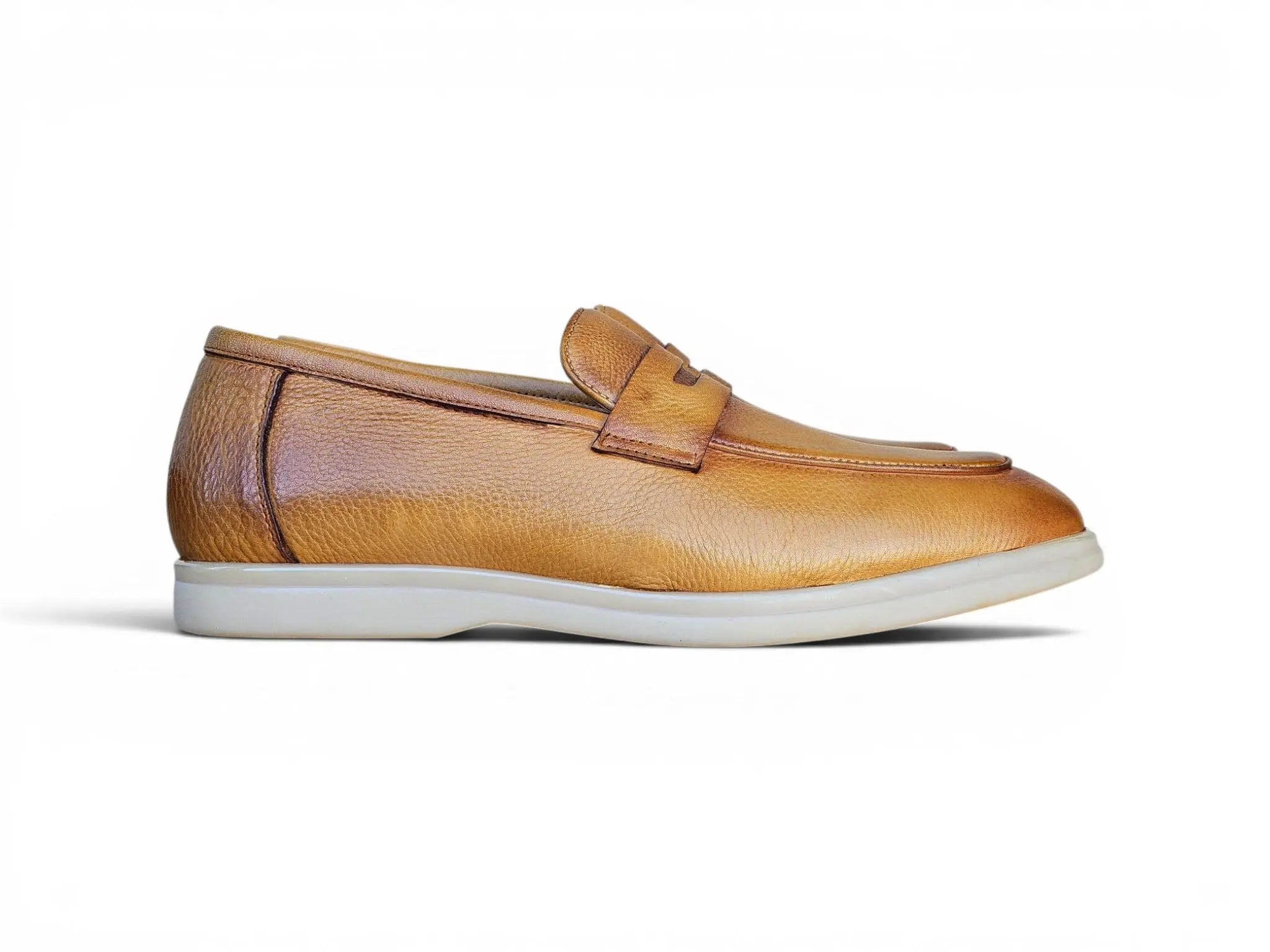 Tumble Calfskin Penny Loafer Carrucci