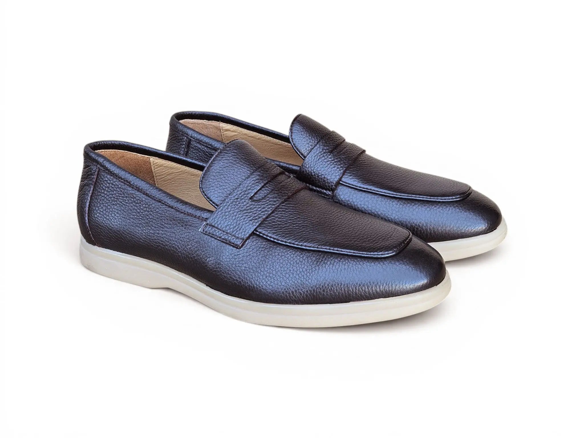 Tumble Calfskin Penny Loafer Carrucci