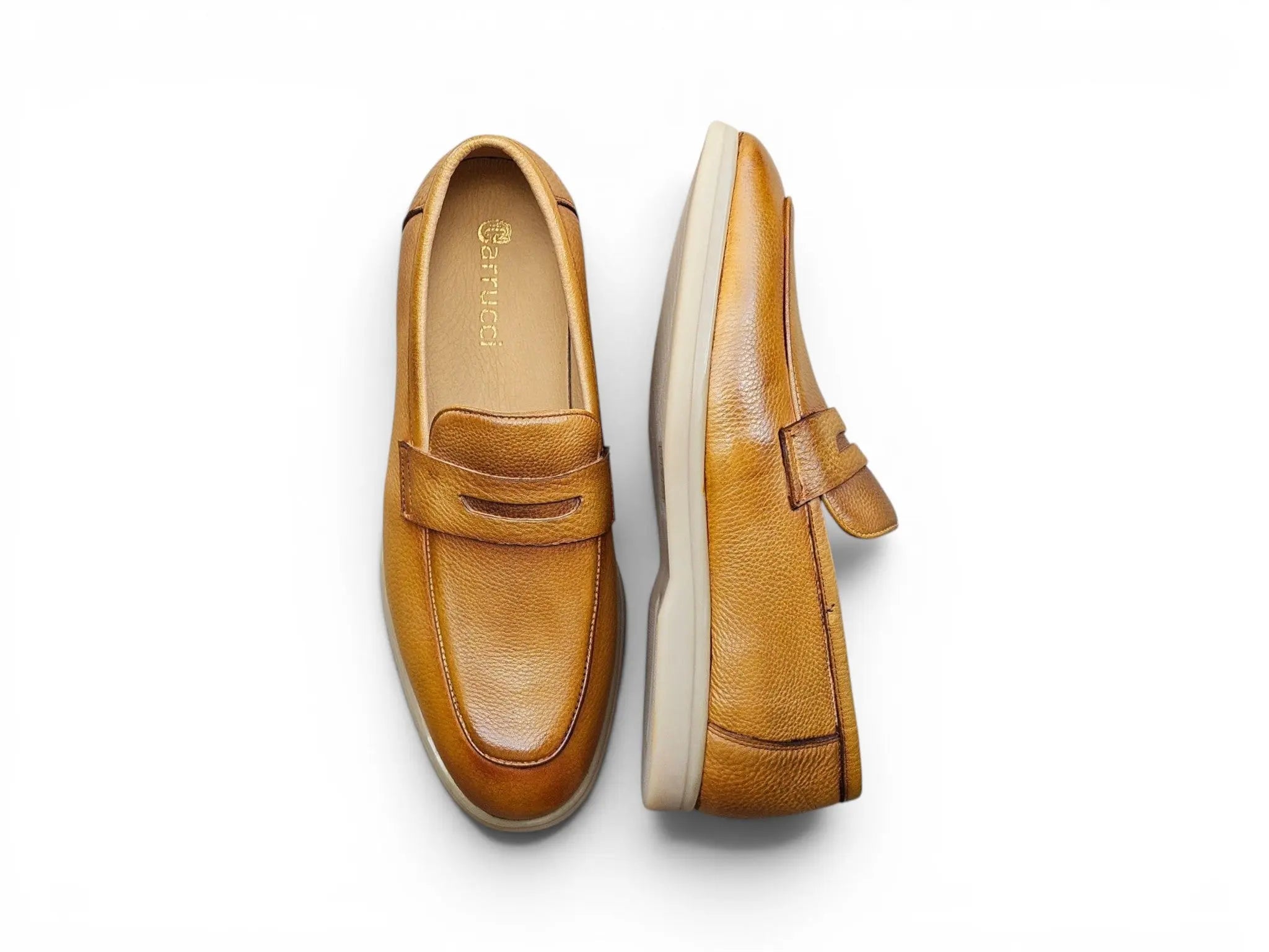 Tumble Calfskin Penny Loafer Carrucci