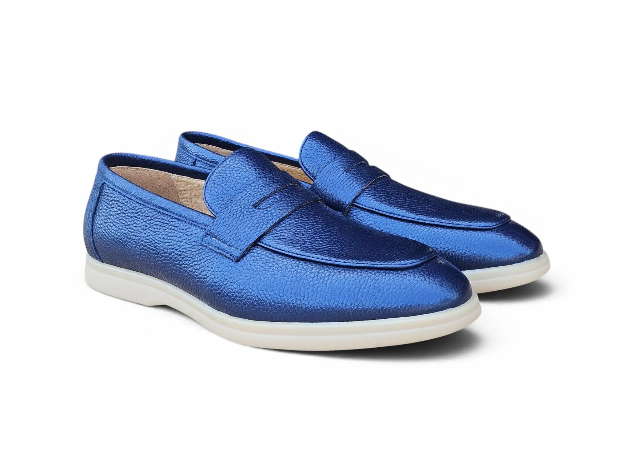 Tumble Calfskin Penny Loafer Carrucci
