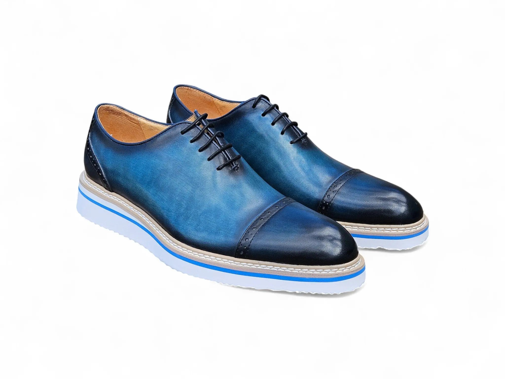 Two Tone Cap toe Calfskin Oxford Carrucci