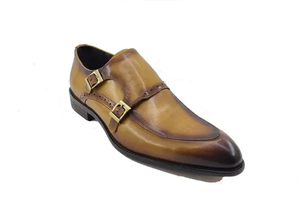 Two Tone Monk Strap Buckle Loafer Carrucci