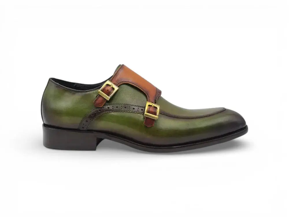 Two Tone Double Monk Strap Carrucci