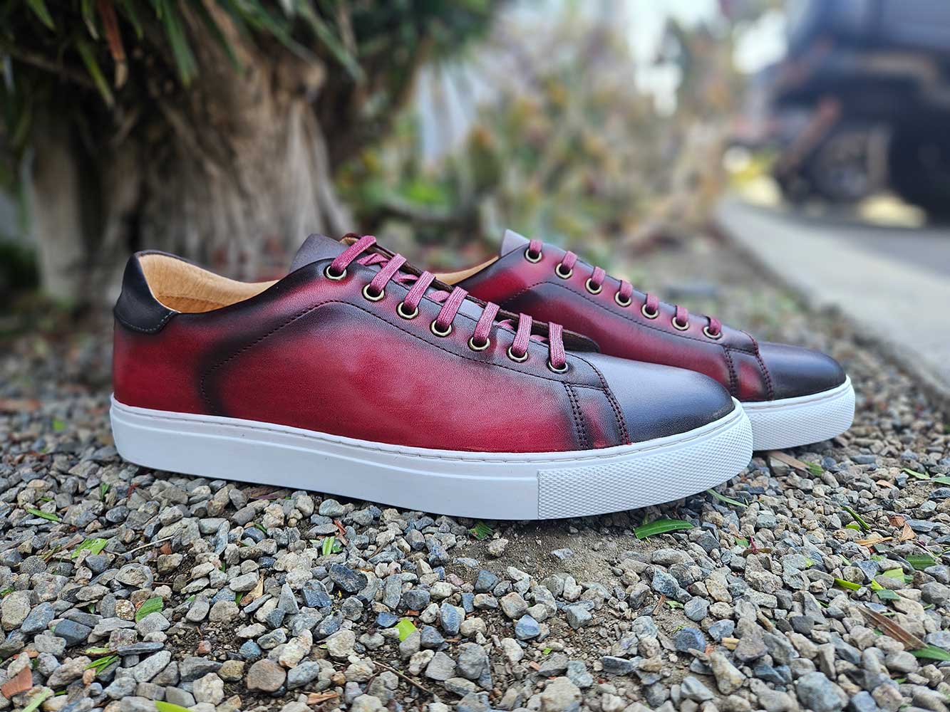 Two Tone Leather Dress Sneaker Carrucci