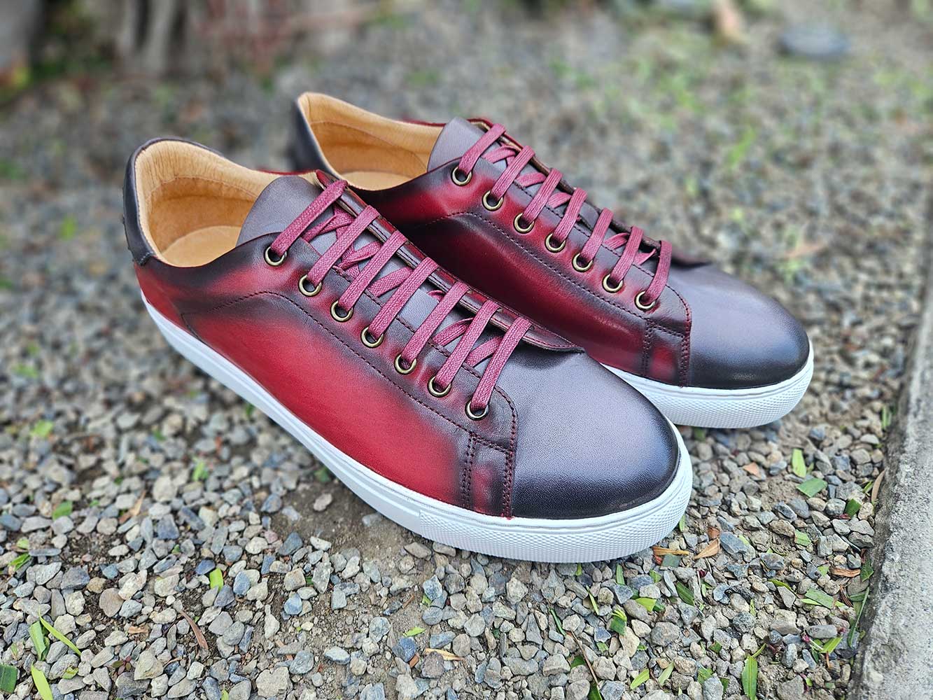 Two Tone Leather Dress Sneaker Carrucci