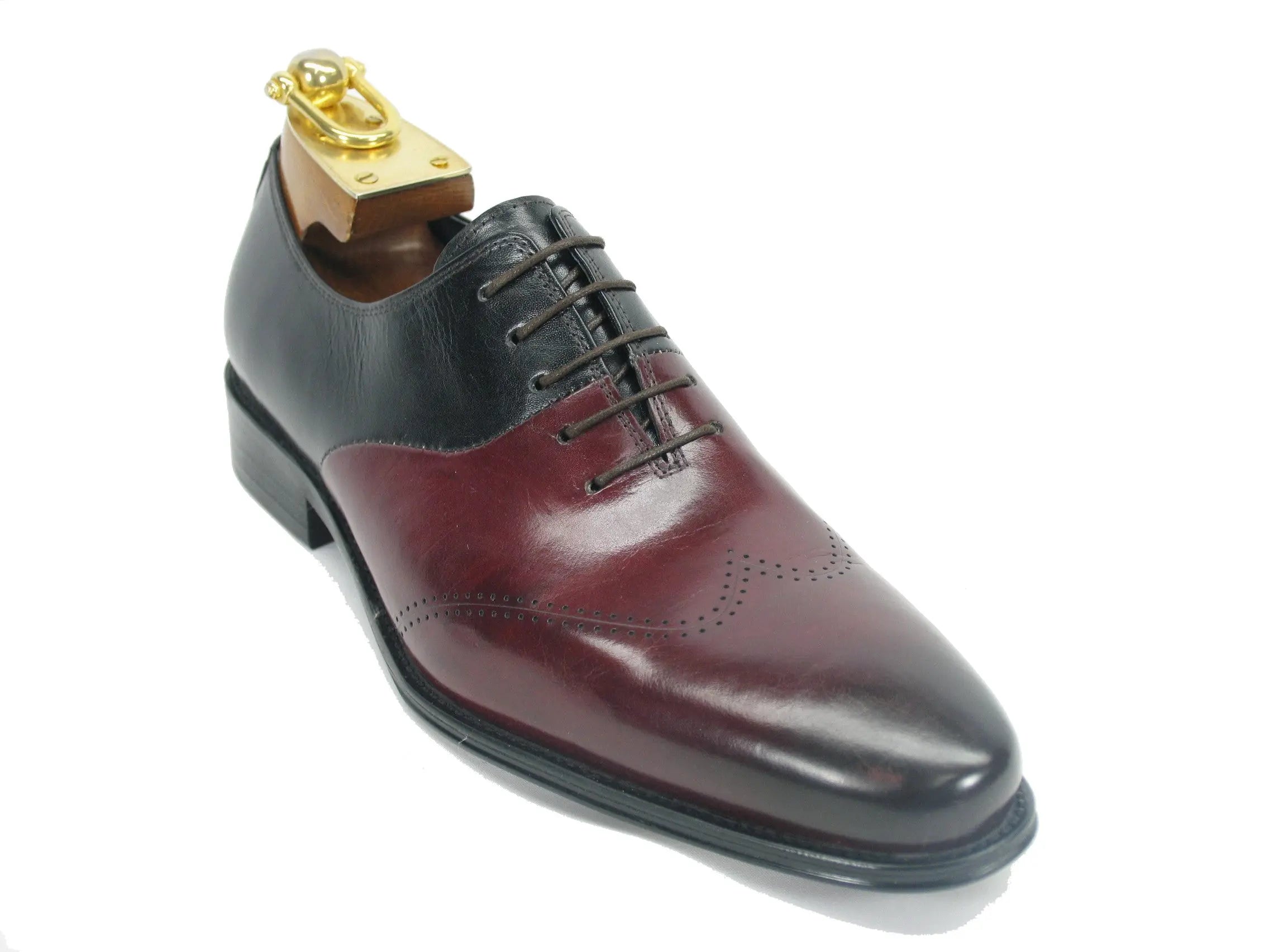 Two Tone Leather Lace-up Oxford Carrucci