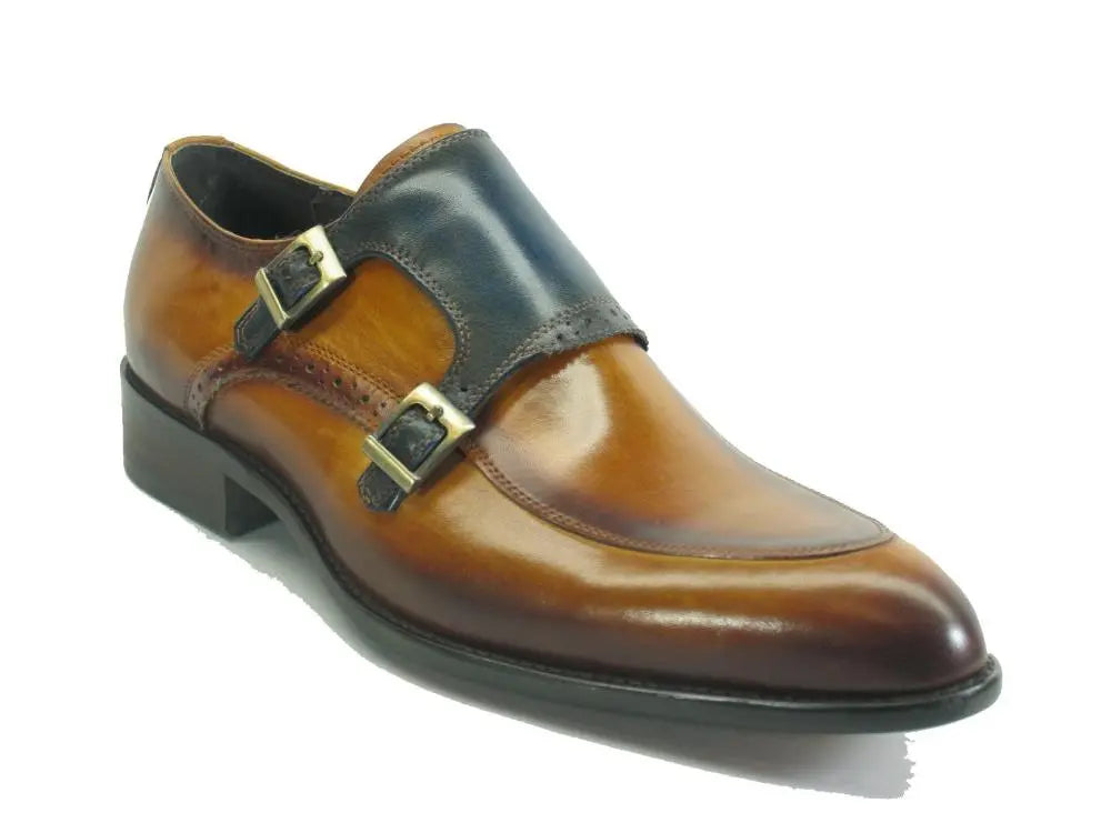 Two Tone Monk Strap Buckle Loafer Carrucci