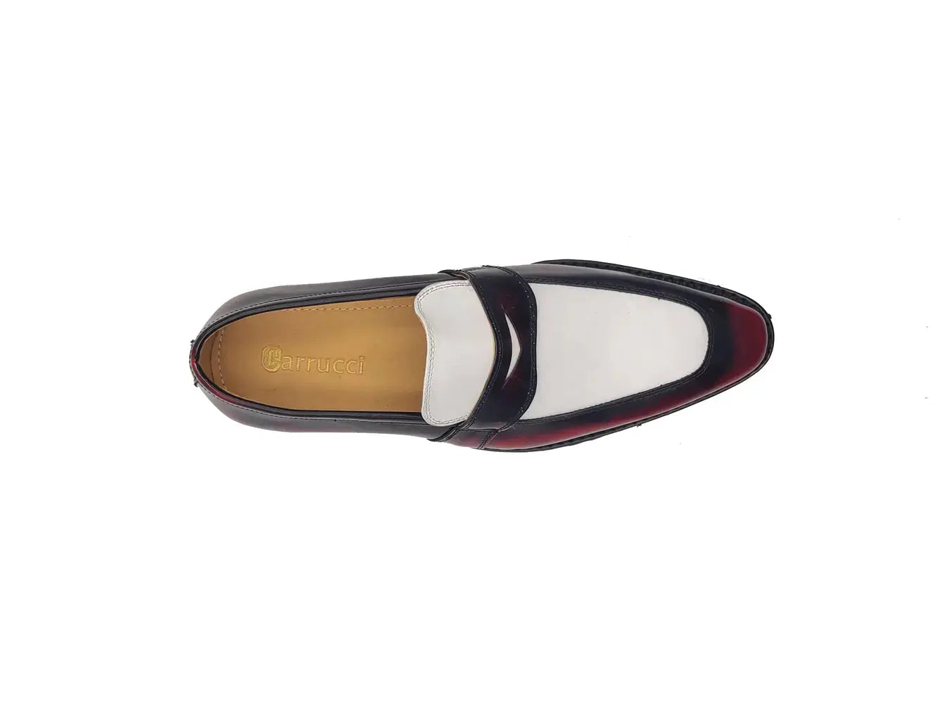 Two Tone Patent Leather Penny Loafer Carrucci