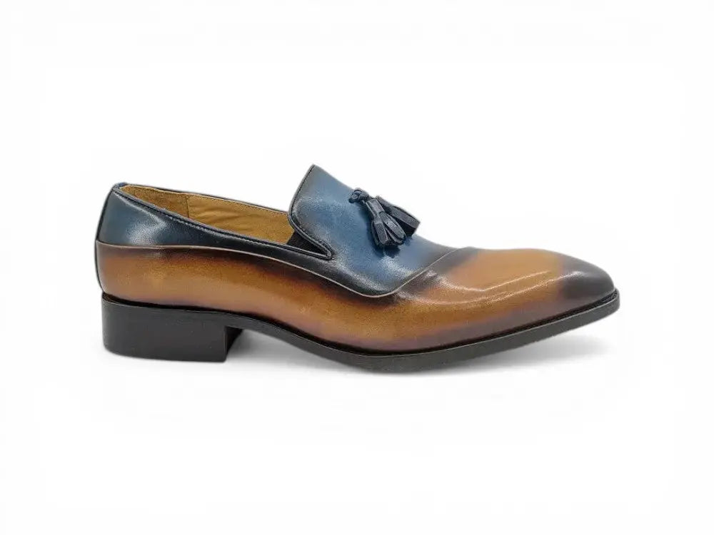 Two Tone Tassel Loafer Carrucci