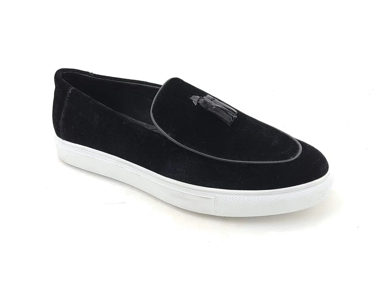 Velvet Sneaker with Leather Tassel Carrucci