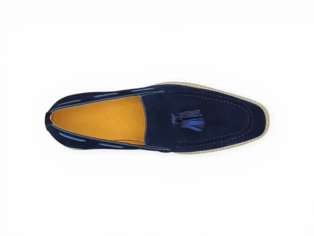 Venetian Suede Loafer with Calfskin Tassel Carrucci