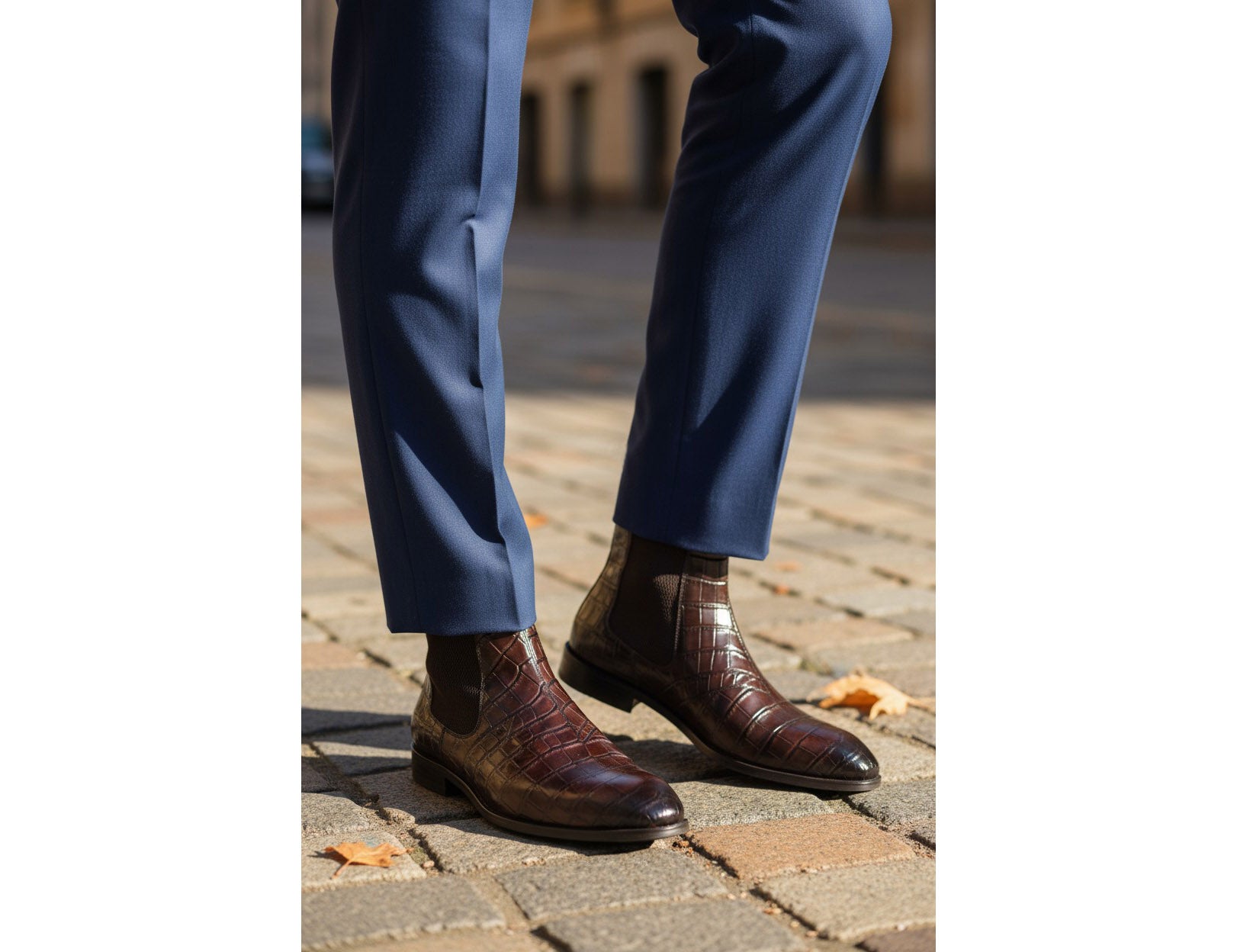 Crocodile Embossed Chelsea Boot Carrucci