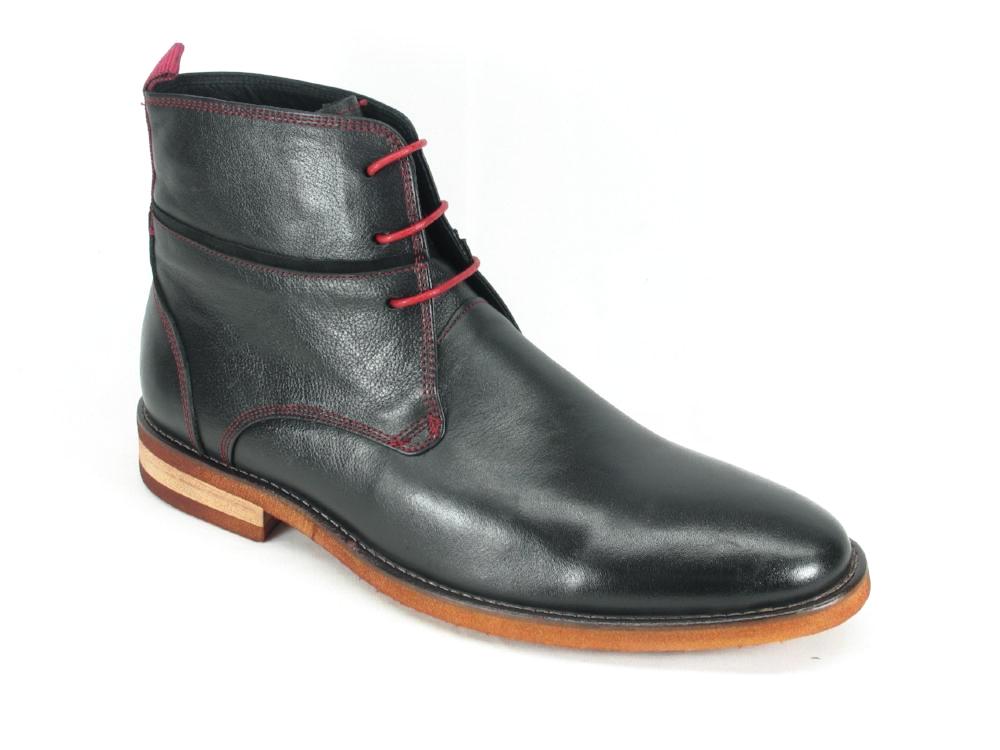Contrast Stitching Leather Boot