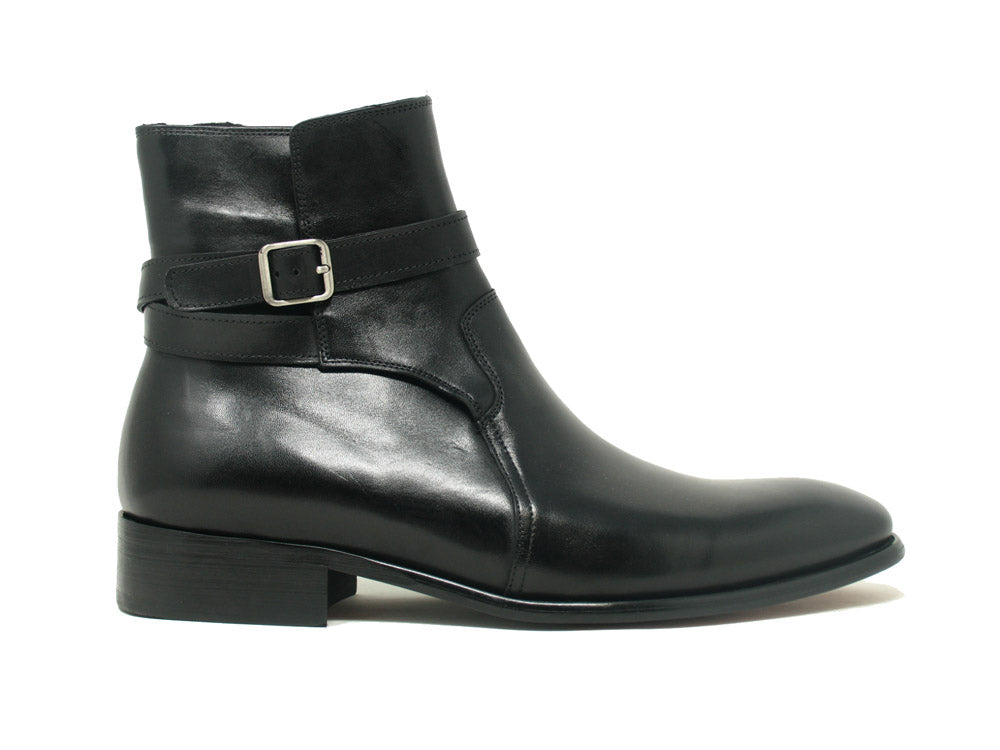 Buckle Leather Strap Boots