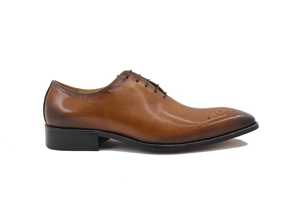 Hand Burnished Leather Wholecut Calf Oxford