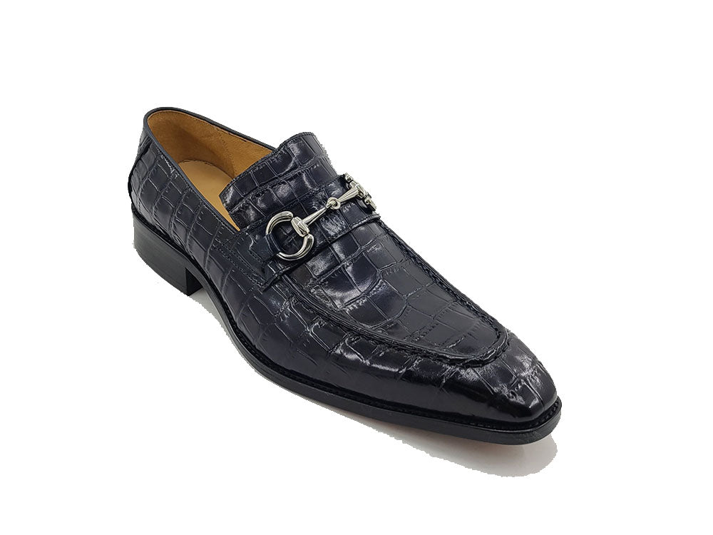 KS503-61E Buckle Loafer With Gator Print Embossed Leather