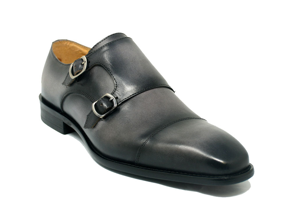 Double Monk Straps Leather Loafer