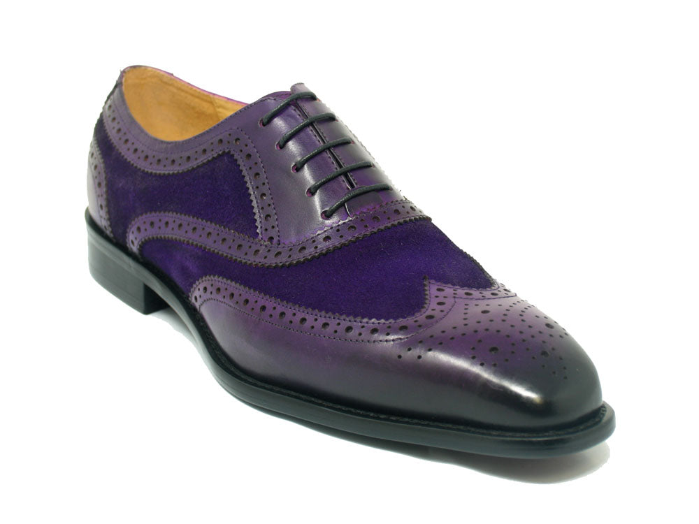 Mixed Media Burnished Wingtip Oxford