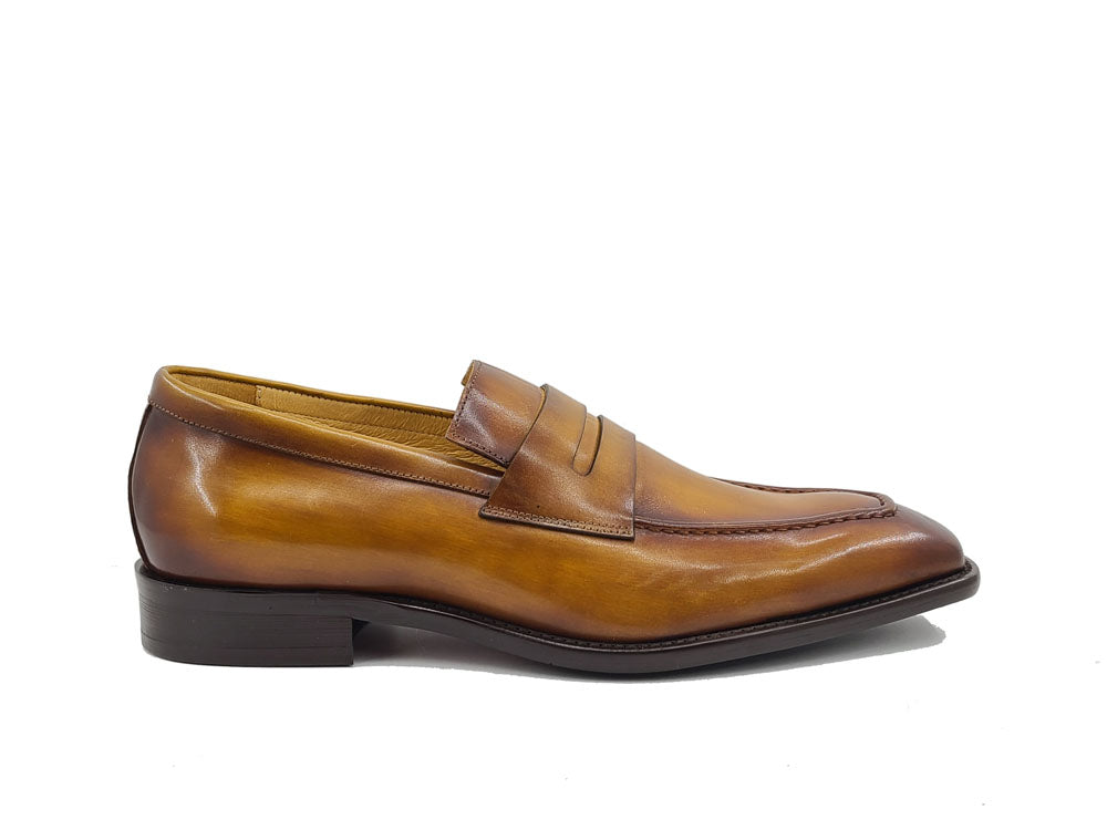 Fashion Penny loafer with patina color finishing KS509-32