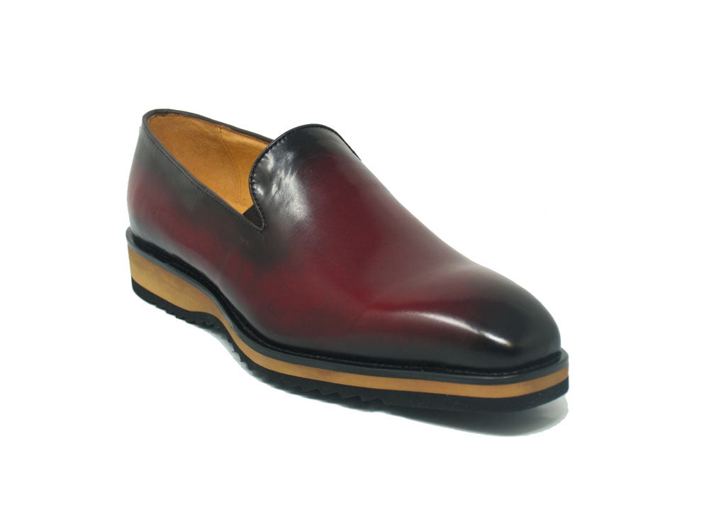 Burnished Whole Cut Leather Loafer