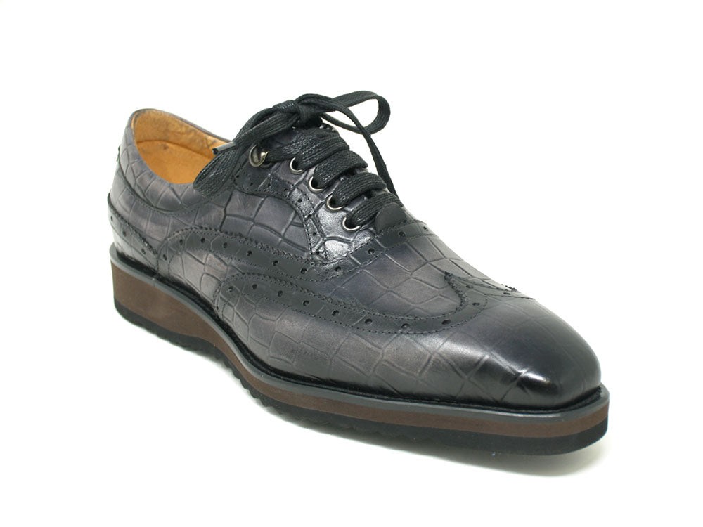 Embossed Leather Patina Oxford