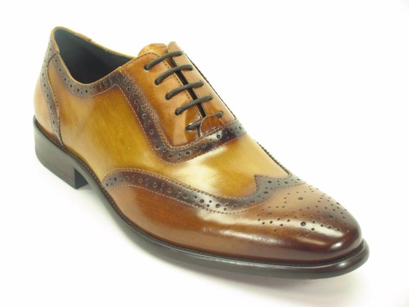 Hand Paint Wingtip Medallion Oxford Brown/Navy